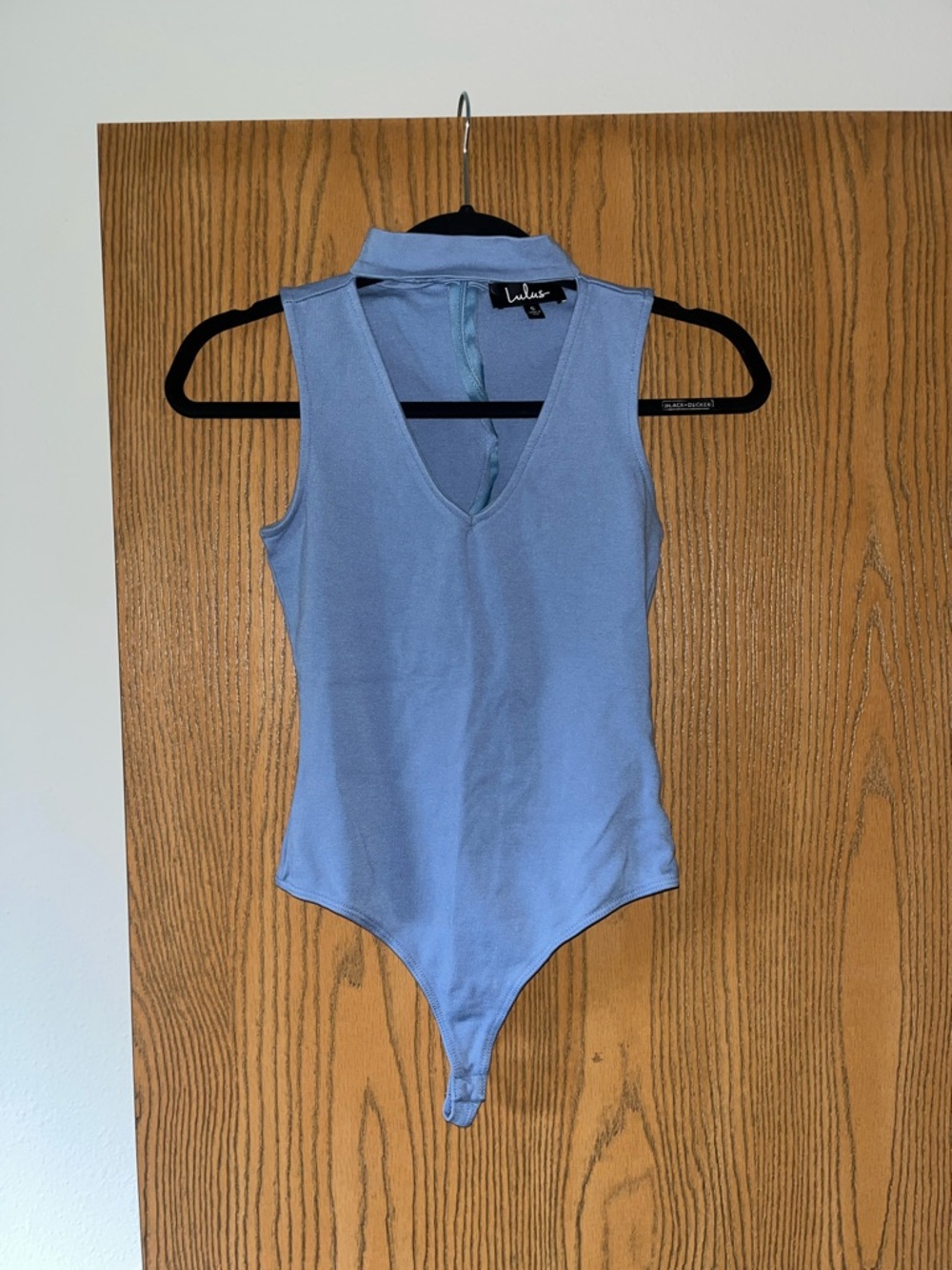 Lulu's Soft Blue Sleeveless V-Neck Bodysuit